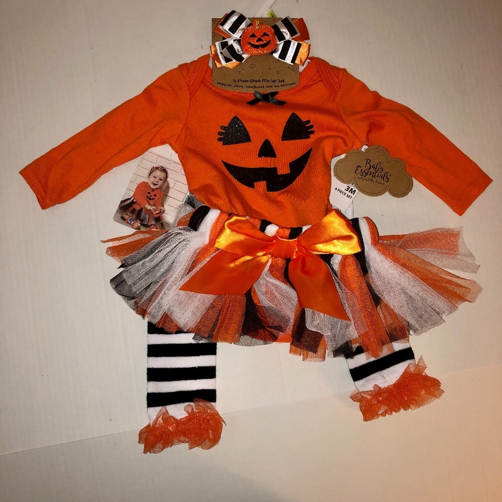 NWT Orange Pumpkin tutu set  Baby Essentials ( 3 month) Halloween